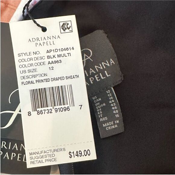 NWT ADRIANNA PAPELL Floral Printed
Draped Sheath Dress-S10 - Picture 6 of 6